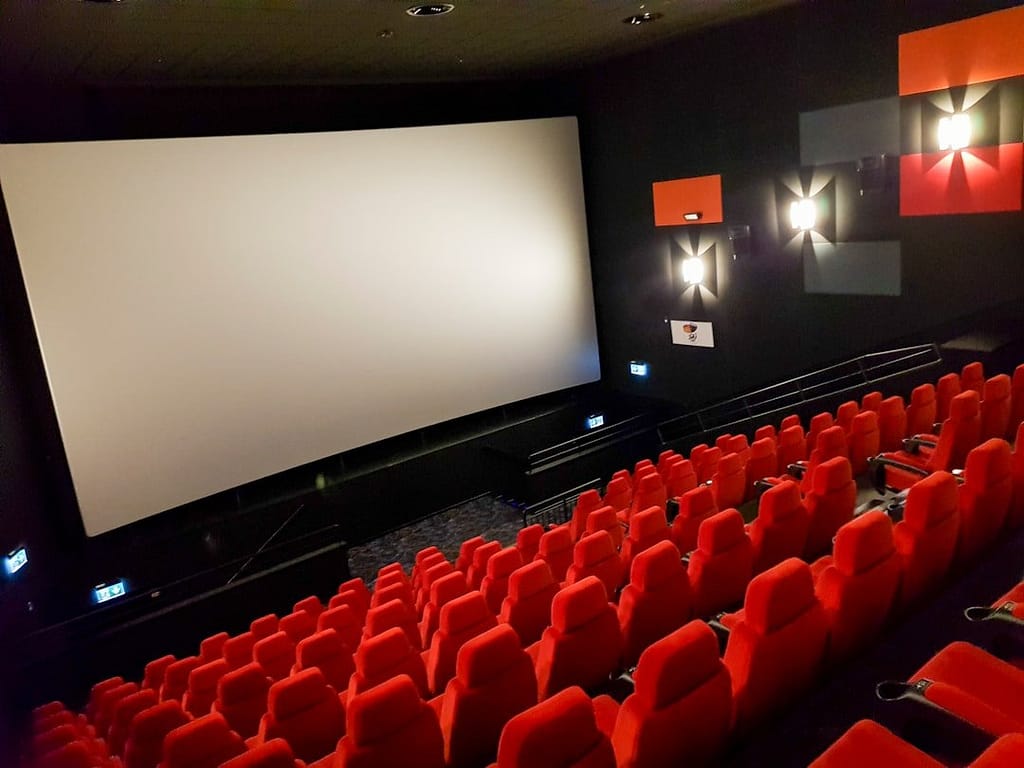 Prazna kino dvorana s projekcijskim platnom, ilustracija uz vijest o filmu Udovac